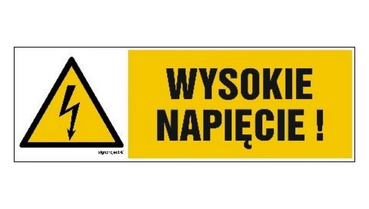 ZNAK - HB003 Wysokie napięcie 30 x 10 cm PN - Płyta 1mm