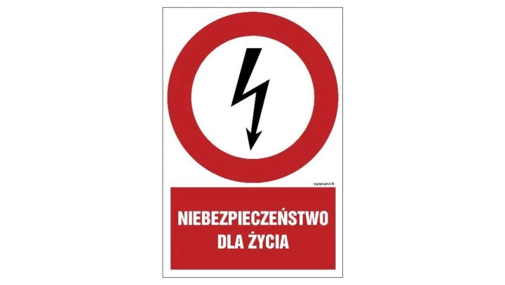 ZNAK - HC001 Niebezpieczeństwo dla życia 15 x 22,5 cm FN - Folia samoprzylepna