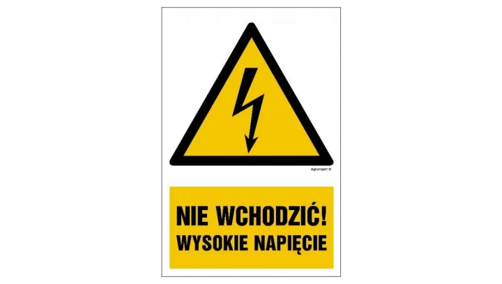 ZNAK - HA026 Nie wchodzić wysokie napięcie 10 x 15 cm FN - Folia samoprzylepna