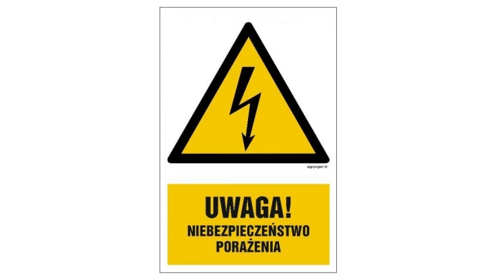 ZNAK - HA018 Przed przystąpieniem do pracy wyłączyć i rozładować kondensatory 70 x 105 cm PN - Płyta 1mm