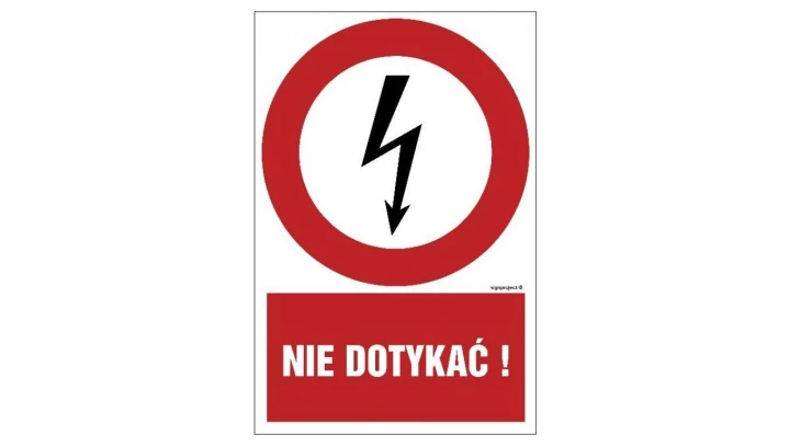 ZNAK - HC007 Nie dotykać - opakowanie 10 sztuk 5 x 7,5 cm PN - Płyta 1mm