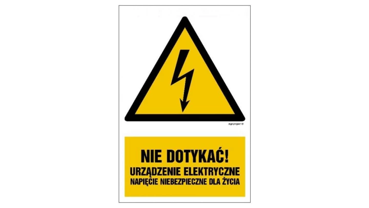 ZNAK - HA023 Nie dotykać przewodów pod napięciem 70 x 105 cm PN - Płyta 1mm