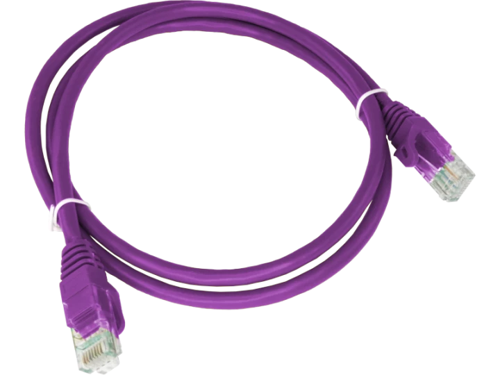 Patch-cord U/UTP kat.6A LSOH fioletowy 0,5m ALANTEC