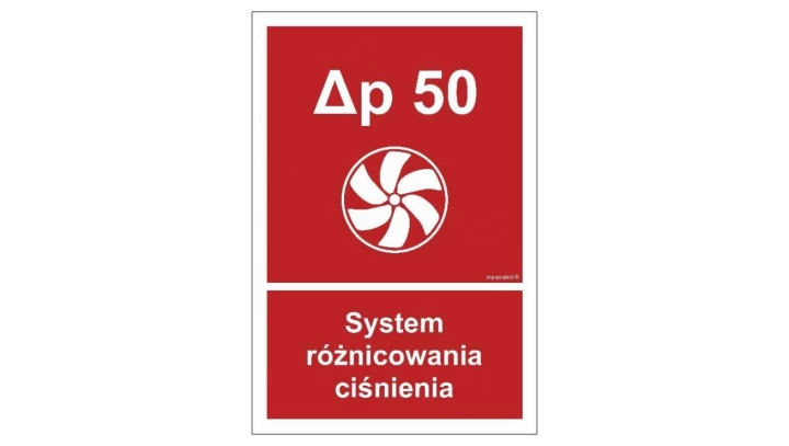 ZNAK - BC058 System różnicowania ciśnienia 50 x 74 cm FN - Folia samoprzylepna