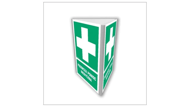 ZNAK - AF803 Pierwsza pomoc medyczna (3D dościenny) 25 x 37,5 cm PN - Płyta 1mm