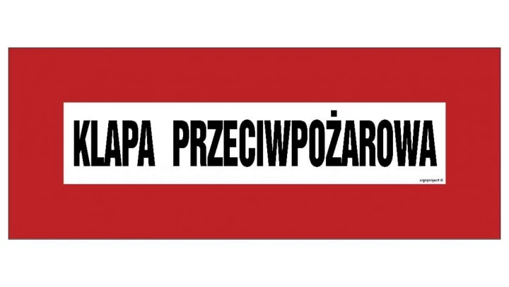 ZNAK - BC116 Klapa przeciwpożarowa 36 x 14 cm PS - Płyta 1mm foto.