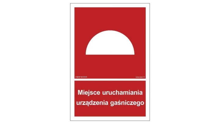 ZNAK - BB003 Miejsce uruchamiania urządzenia gaśniczego 40 x 59,4 cm TS - Płyta TD foto.