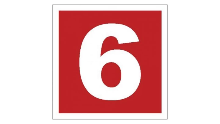 ZNAK - BC026 Liczba 6 25 x 25 cm PN - Płyta 1mm