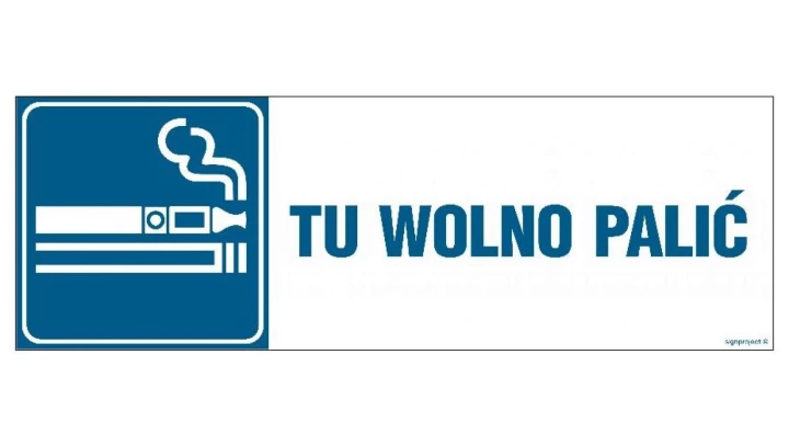 ZNAK - NC121 Tu wolno palić 30 x 10 cm FN - Folia samoprzylepna