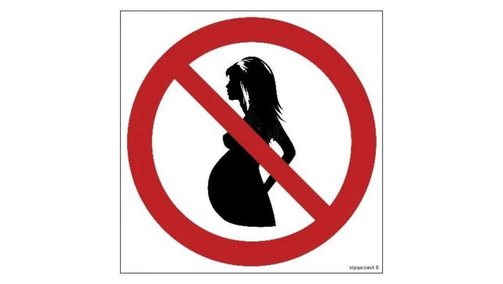 ZNAK - GB059 Zakaz wstępu kobietom w ciąży 35 x 35 cm KN - Folia podłogowa