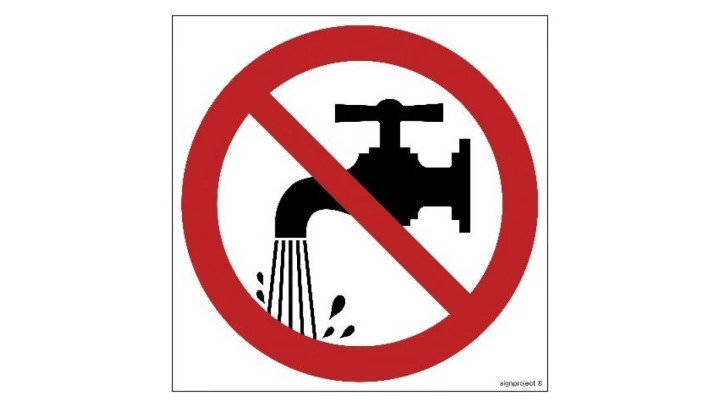 ZNAK - GB026 Oszczędzaj wodę 10 x 10 cm FS - Folia samoprzylepna foto.