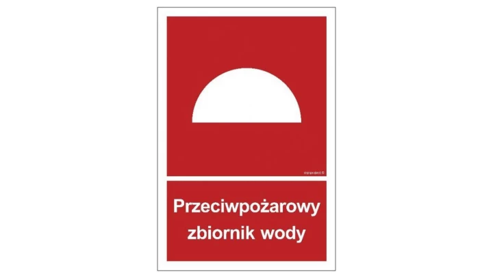 ZNAK - BB007 Przeciwpożarowy zbiornik wody 50 x 74 cm PS - Płyta 1mm foto.