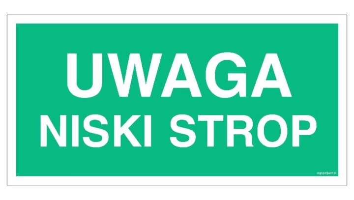 ZNAK - AC021 Uwaga próg 100 x 50 cm KS - Folia podłogowa foto.
