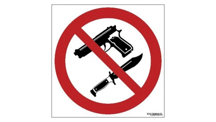 ZNAK - GB052 Zakaz wnoszenia broni 50 x 50 cm PN - Płyta 1mm