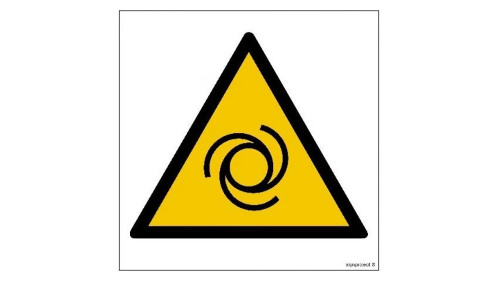 ZNAK - GD018 Ostrzeżenie przed automatycznym uruchamianiem się 50 x 50 cm TS - Płyta TD foto.