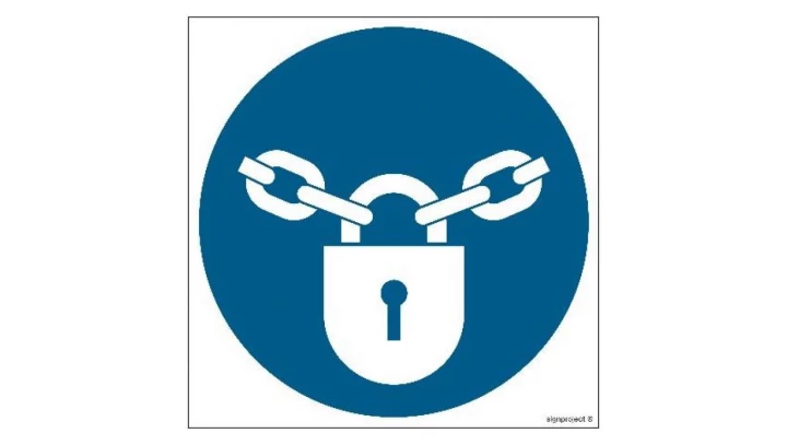 ZNAK - GJ027 Nakaz stosowania osłony 50 x 50 cm KS - Folia podłogowa foto.