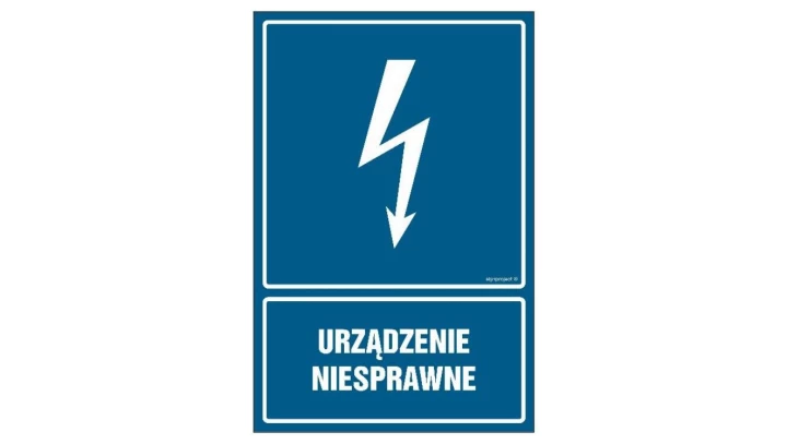 ZNAK - HG018 Urządzenie niesprawne 15 x 22,5 cm PN - Płyta 1mm