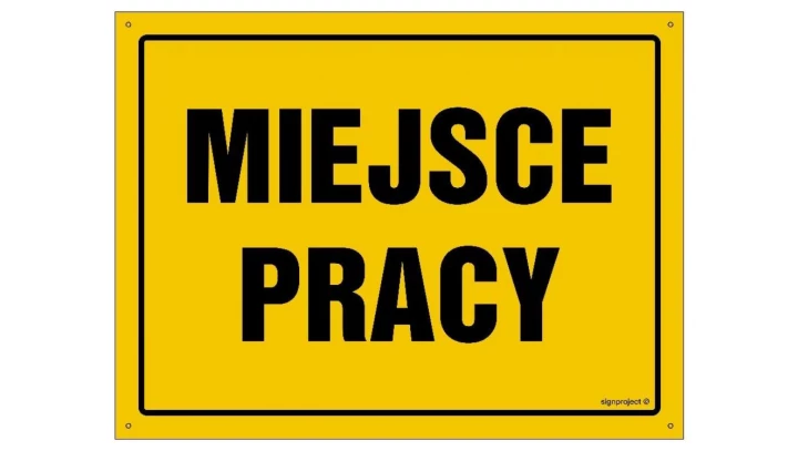 ZNAK - OA059 Miejsce pracy 30 x 21,5 cm FN - Folia samoprzylepna