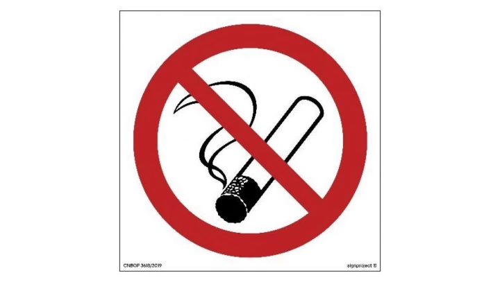 ZNAK - BA001 Palenie tytoniu zabronione 10 x 10 cm TS - Płyta TD foto.