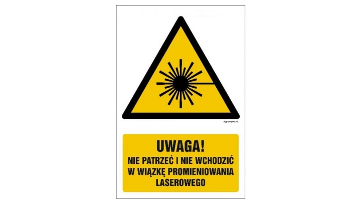 ZNAK - GF014 Uwaga - nie patrzeć i nie wchodzić w wiązkę promieniowania laserowe 50 x 75 cm KN - Folia podłogowa