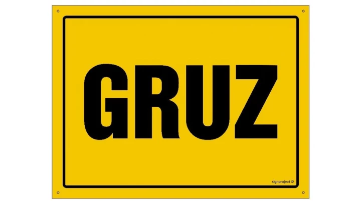 ZNAK - OA117 Gruz 35 x 25 cm BN - Płyta żółta 0,6mm