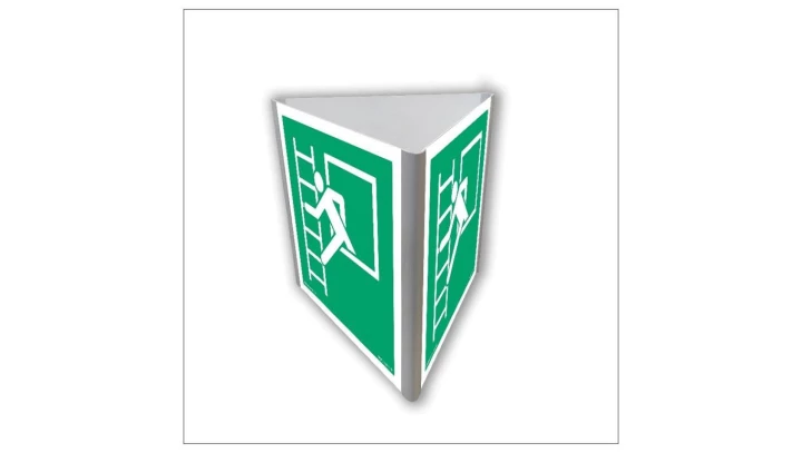 ZNAK - AE816 Okno ewakuacyjne z drabiną ewakuacyjną (3D dościenny) 15 x 15 cm PN - Płyta 1mm