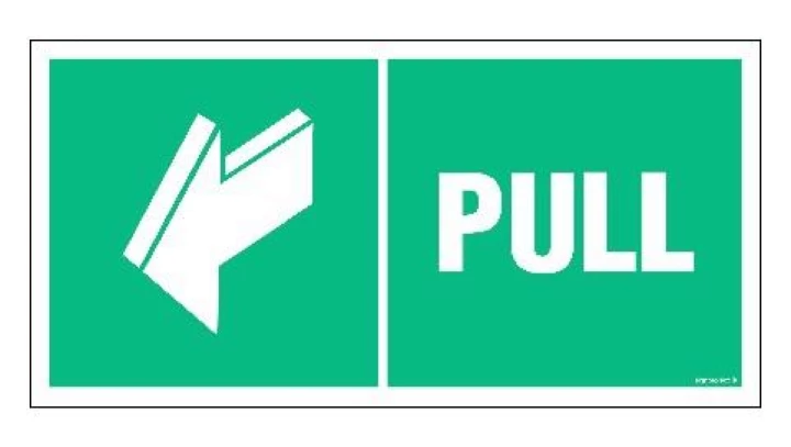 ZNAK - AC033 Pull 15 x 5 cm PN - Płyta 1mm