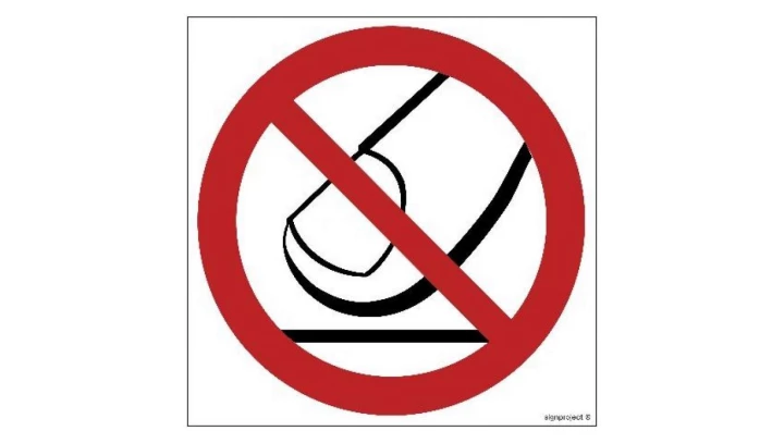 ZNAK - GB024 Nie dotykać 35 x 35 cm KN - Folia podłogowa