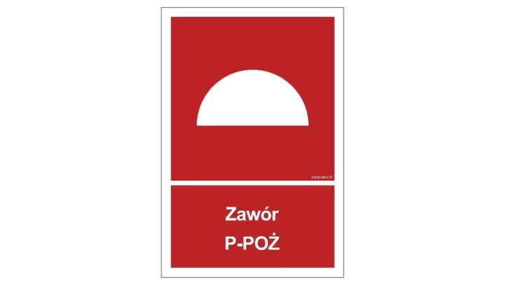 ZNAK - BC051 Zawór P-POŻ 40 x 59,4 cm TS - Płyta TD foto.