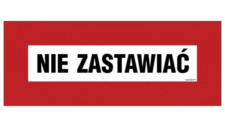 ZNAK - BC124 Nie zastawiać 54 x 21 cm KN - Folia podłogowa