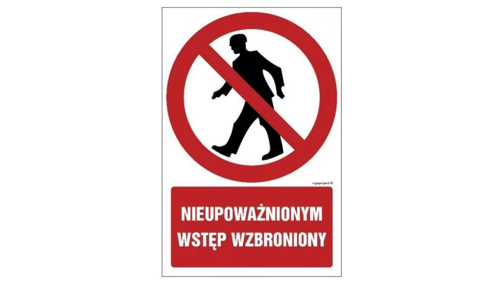 ZNAK - GC001 Nieupoważnionym wstęp wzbroniony 25 x 37,5 cm KS - Folia podłogowa foto.