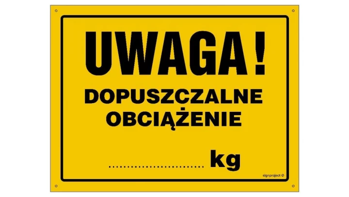 ZNAK - OA138 Uwaga! Rusztowanie odebrane 30 x 21,5 cm BN - Płyta żółta 0,6mm
