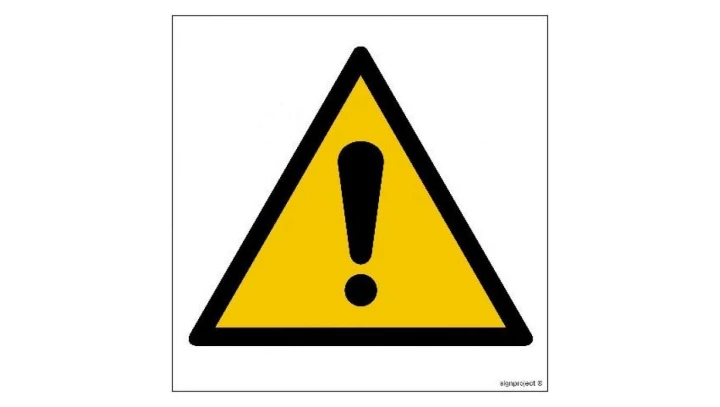 ZNAK - GD001 Ogólny znak ostrzegawczy 50 x 50 cm KN - Folia podłogowa