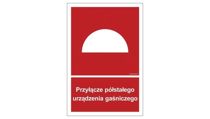 ZNAK - BB004 Przyłącze półstałego urządzenia gaśniczego 40 x 59,4 cm PN - Płyta 1mm