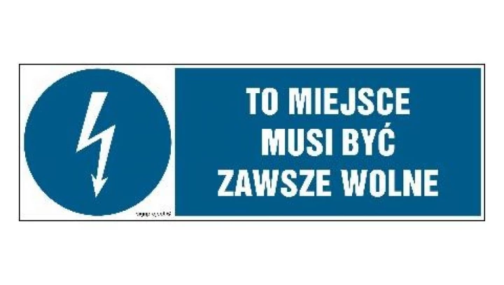 ZNAK - HF013 To miejsce musi być zawsze wolne - arkusz 8 naklejek - arkusz 8 naklejek 10 x 3,3 cm FN - Folia samoprzylepna