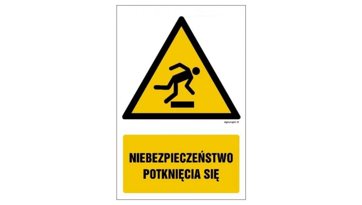ZNAK - GF035 Niebezpieczeństwo potknięcia się 20 x 30 cm KS - Folia podłogowa foto.