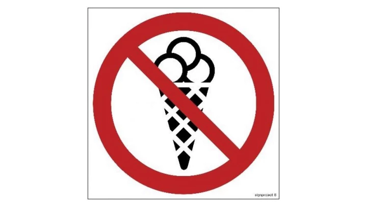 ZNAK - GB040 Zakaz wchodzenia z lodami 10 x 10 cm PN - Płyta 1mm