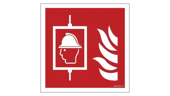 ZNAK - BF017 Dźwig dla straży pożarnej 35 x 35 cm FN - Folia samoprzylepna