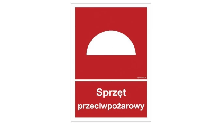 ZNAK - BC006 Sprzęt przeciwpożarowy 50 x 74 cm PS - Płyta 1mm foto.