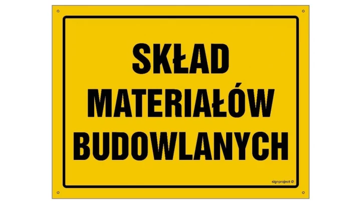 ZNAK - OA116 Skład materiałów budowlanych 60 x 43 cm FN - Folia samoprzylepna