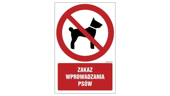 ZNAK - GC075 Zakaz wyprowadzania psów 25 x 37,5 cm PS - Płyta 1mm foto.
