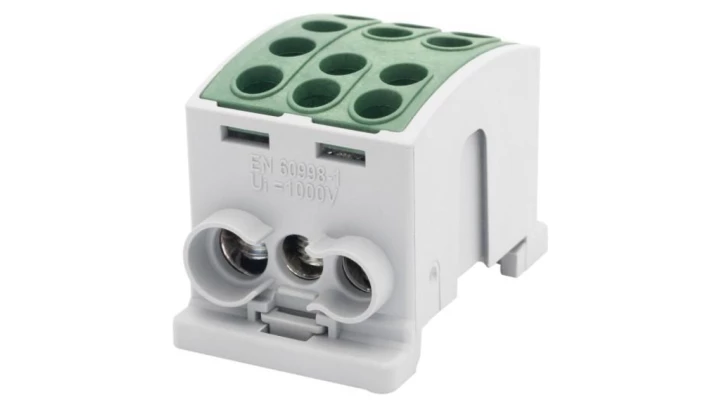 Zacisk HLK 125A-3 (1x35,2x25 / 1x35,2x25) Al/Cu - zielony