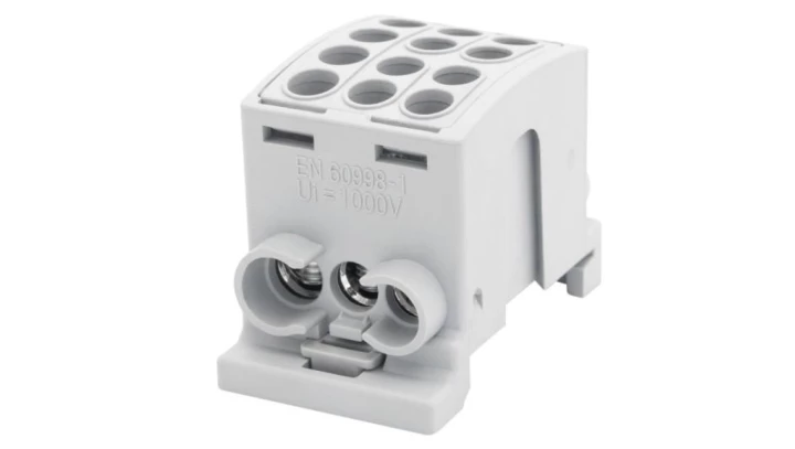 Zacisk HLK 100A-3 (1x25,2x16 / 1x25,2x16) Al/Cu - szary