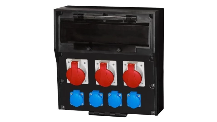 Rozdzielnica gumowa LIDO 18M - gniazda, 2x16A 5p, 32A 5p, 4x230V /18 modułów/