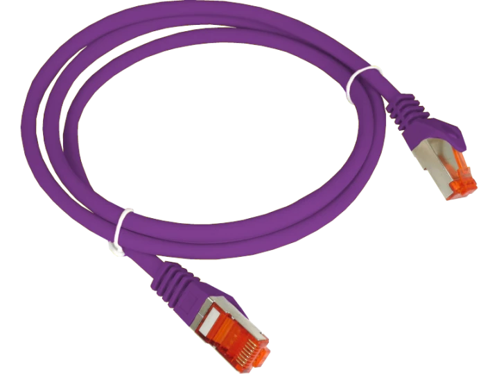 Patch-cord S/FTP kat.6A LSOH fioletowy 0,5m ALANTEC