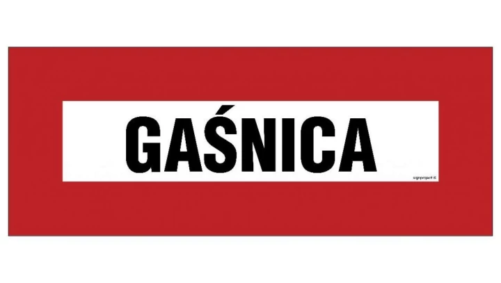 ZNAK - BC109 Gaśnica 36 x 14 cm FN - Folia samoprzylepna