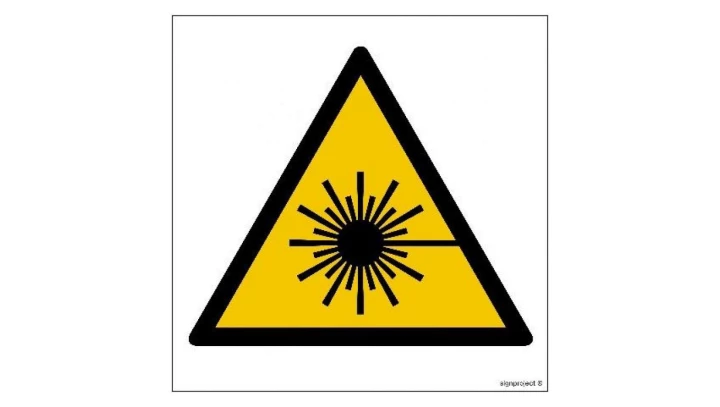 ZNAK - GD004 Ostrzeżenie przed wiązką laserową 25 x 25 cm PN - Płyta 1mm