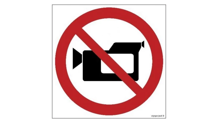 ZNAK - GB016 Zakaz filmowania 20 x 20 cm TS - Płyta TD foto.