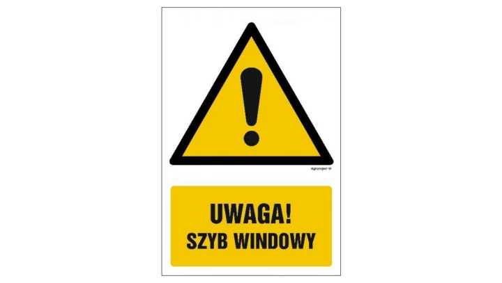 ZNAK - GF003 Uwaga - szyb dźwigu 50 x 75 cm KS - Folia podłogowa foto.