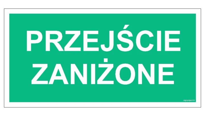 ZNAK - AC038 Przejście zawężone 100 x 50 cm KS - Folia podłogowa foto.